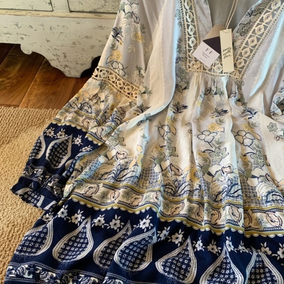 Boho Long Sleeve Floral Print Tunic Dress - Picture 5 of 7